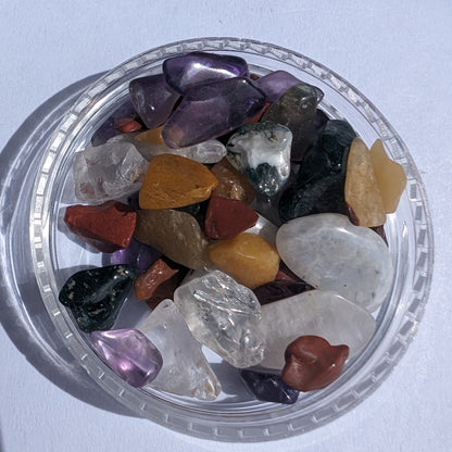 Pretty tiny mixed crystal polished chips 10g Rocks and Things