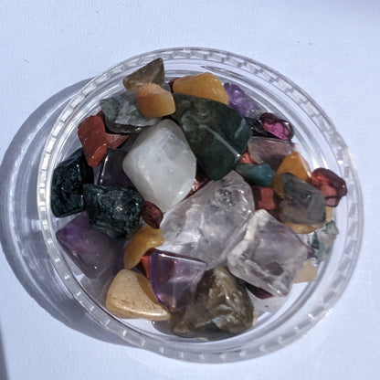 Pretty tiny mixed crystal polished chips 10g Rocks and Things