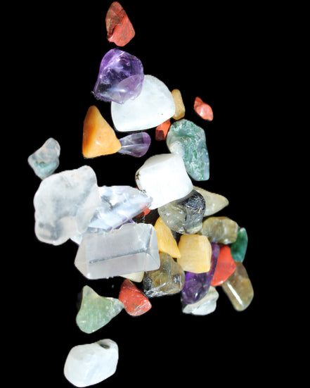 Pretty tiny mixed crystal polished chips 10g in sunlight - Rocks and Things Store