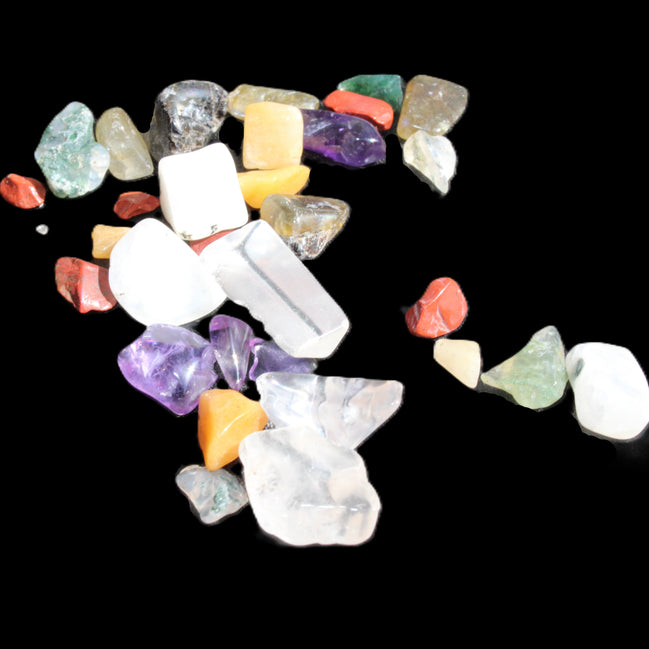 Pretty tiny mixed crystal polished chips 10g in sunlight - Rocks and Things Store