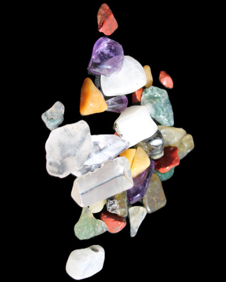 Pretty tiny mixed crystal polished chips 10g in sunlight - Rocks and Things Store