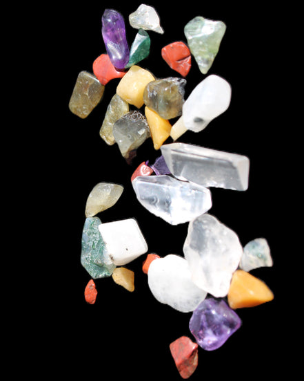 Pretty tiny mixed crystal polished chips 10g in sunlight - Rocks and Things Store