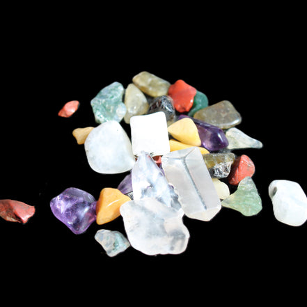 Pretty tiny mixed crystal polished chips 10g in sunlight - Rocks and Things Store