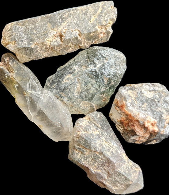 Green hair 4/5 Quartz points 10-15g Rocks and Things