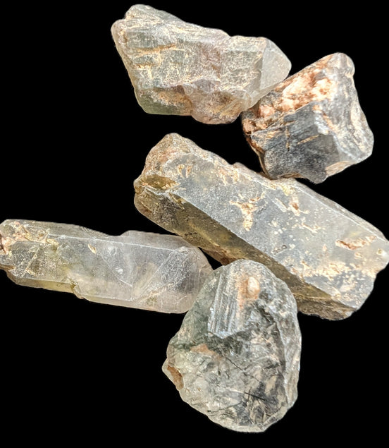 Green hair 4/5 Quartz points 10-15g Rocks and Things