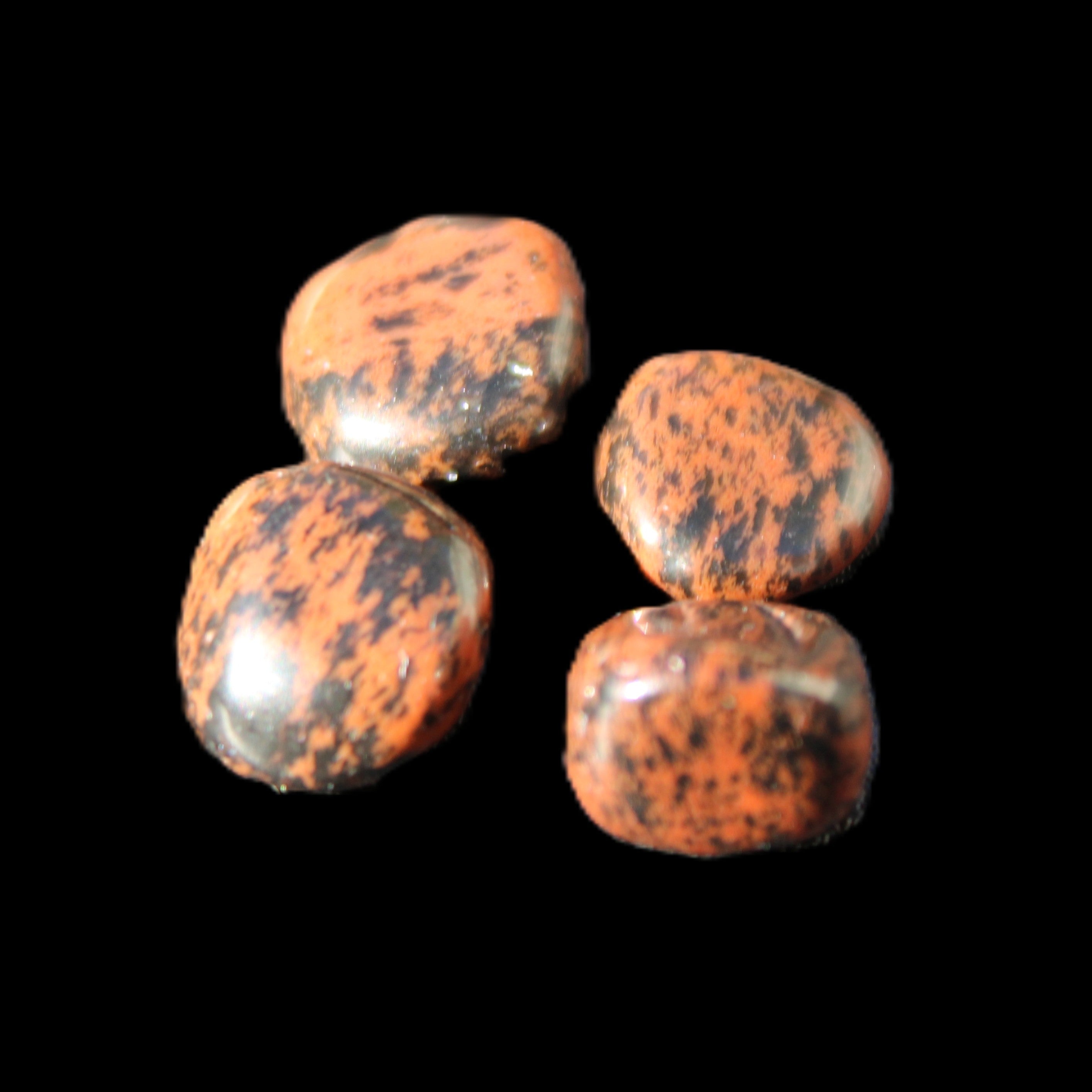 Red Mahogany Obsidian 4/5 stones 6g in sunlight - Rocks and Things Store