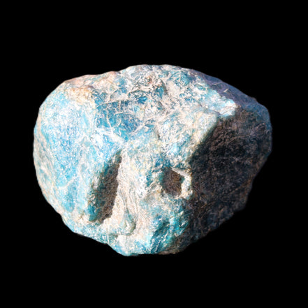 Blue Apatite rough 333g in sunlight - Rocks and Things Store