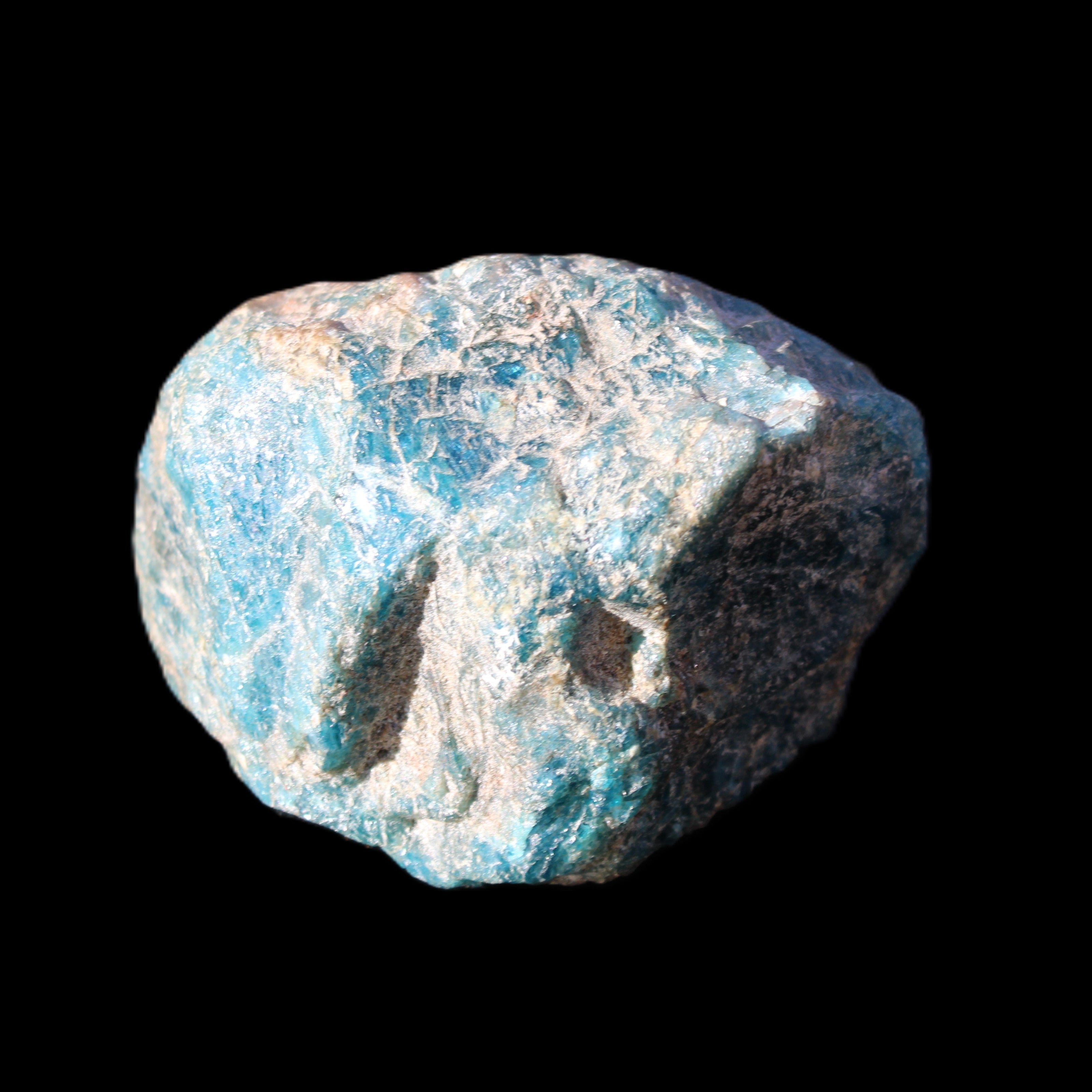Blue Apatite rough 333g in sunlight - Rocks and Things Store