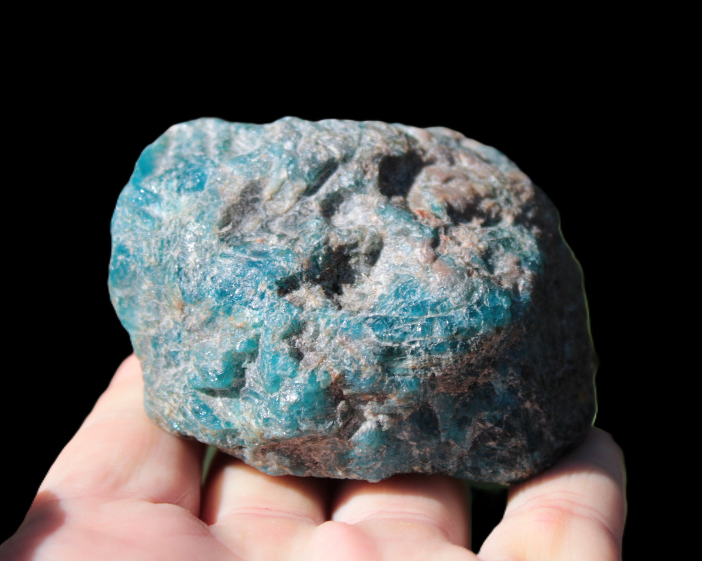 Blue Apatite rough 333g Rocks and Things