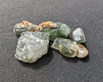 Green hair rutiliated Quartz points 5/6 approx 10g Rocks and Things