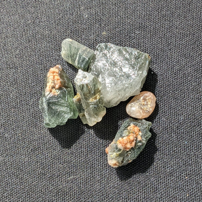 Green hair rutiliated Quartz points 5/6 approx 10g Rocks and Things