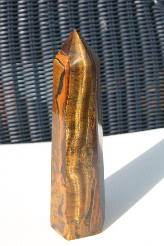 Tigers Eye Obelisk 1150g Rocks and Things