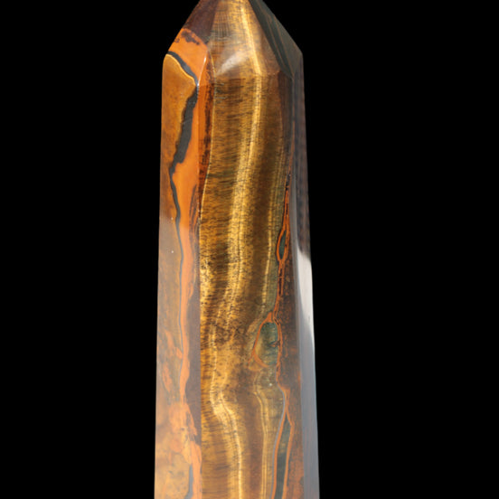 Tigers Eye Obelisk 1150g in sunlight, Rocks and Things  Store