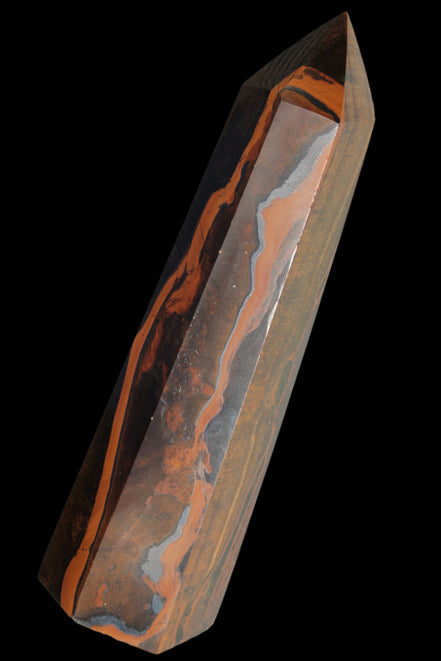 Tigers Eye Obelisk 1150g in sunlight, Rocks and Things Store