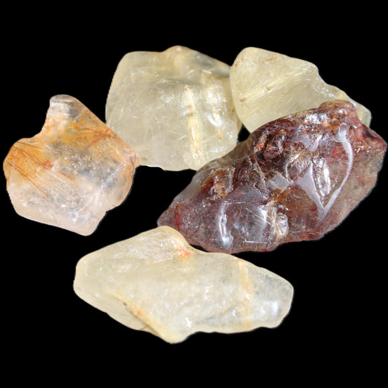 Golden hair Rutiliated Quartz 5/6 crystals approx. 24g in sunlight - Rocks and Things Store