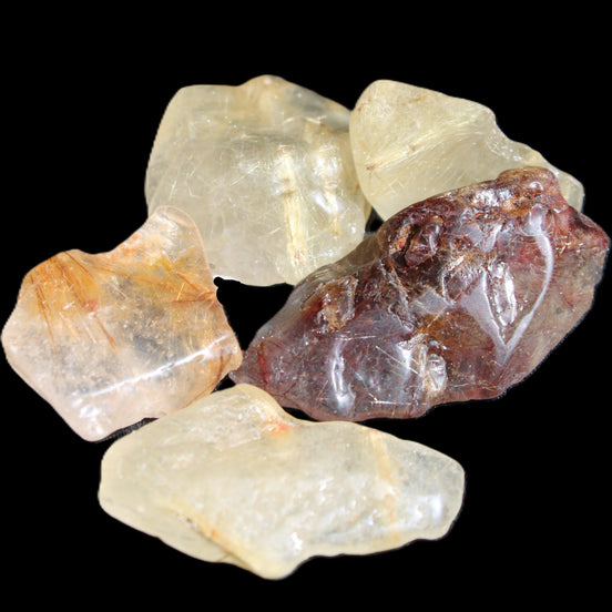 Golden hair Rutiliated Quartz 5/6 crystals approx. 24g in sunlight - Rocks and Things Store