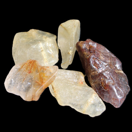 Golden hair Rutiliated Quartz 5/6 crystals approx. 24g in sunlight - Rocks and Things Store