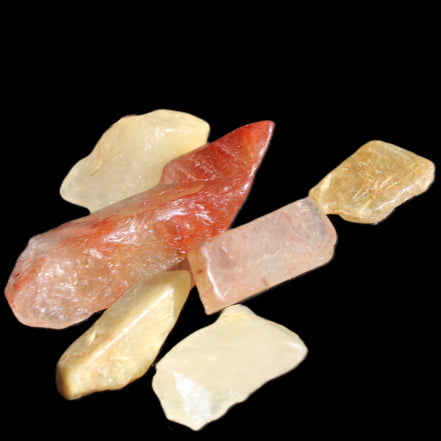 Golden hair Rutiliated Quartz 5/6 crystals approx. 24g in sunlight - Rocks and Things Store