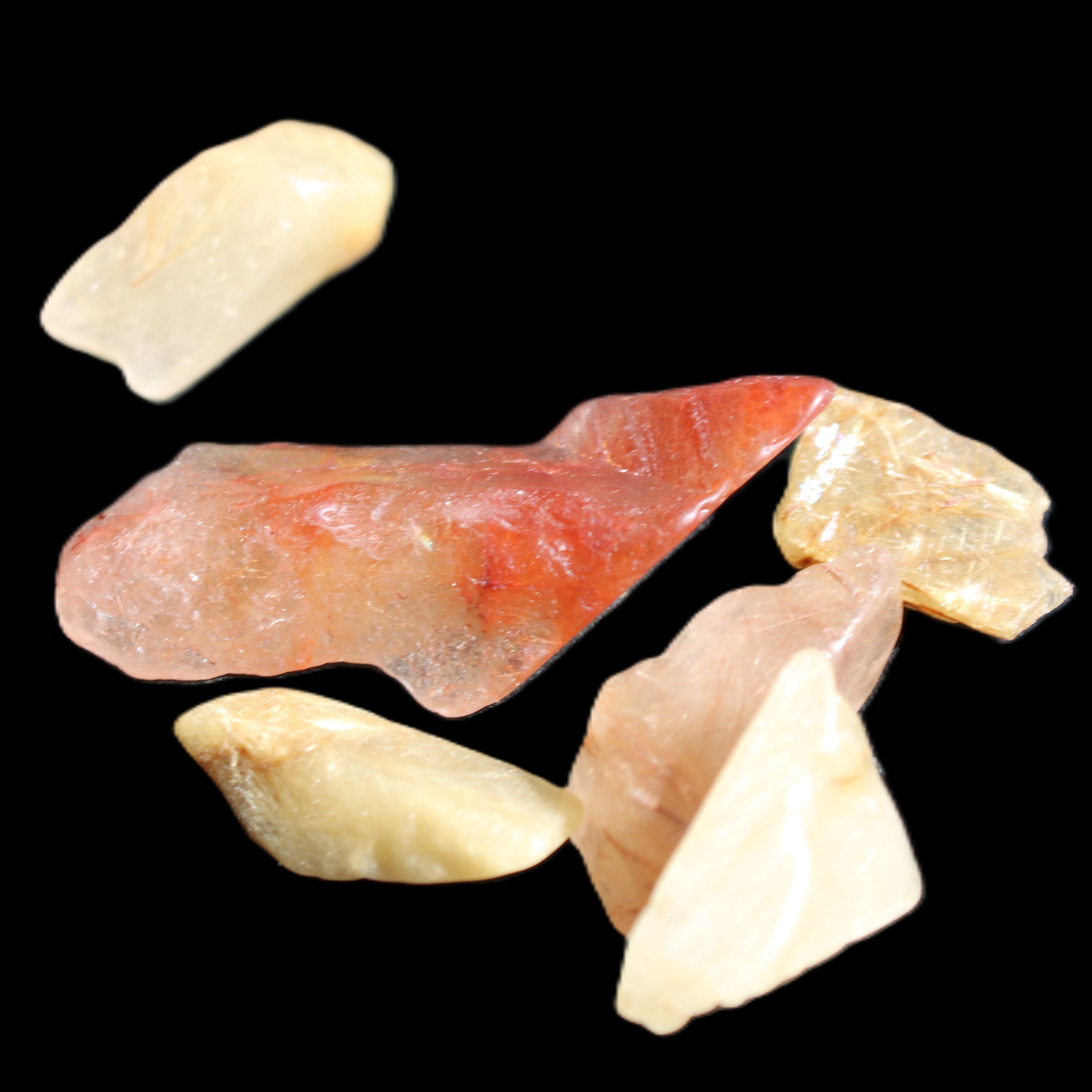 Golden hair Rutiliated Quartz 5/6 crystals approx. 24g in sunlight - Rocks and Things Store