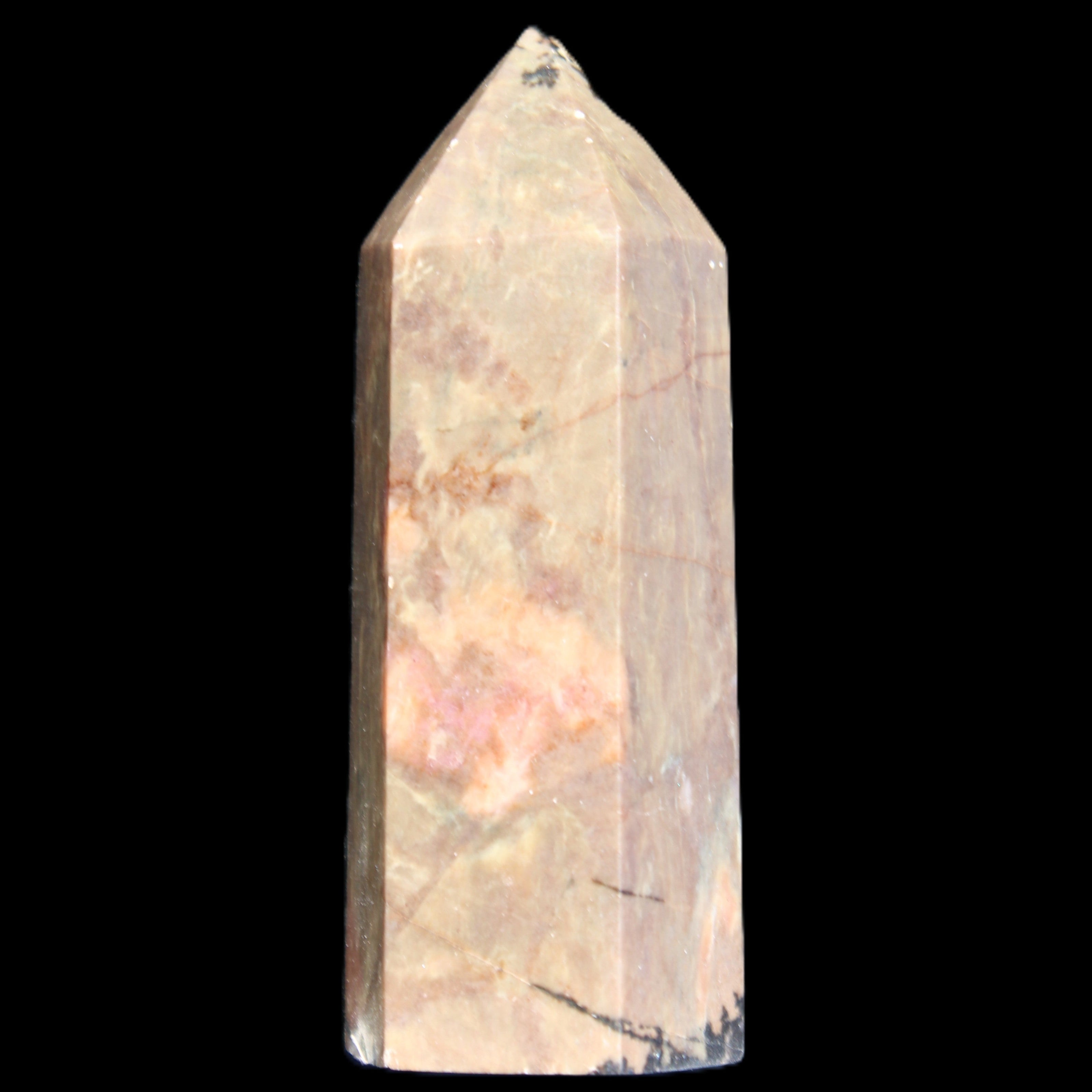 Rhodonite wand 73mm 115g in sunlight - Rocks and Things Store