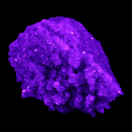Calcite cluster 75g in UV light - Rocks and Things Store