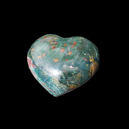 Ocean Jasper heart 101g in sunlight - Rocks and Things Store