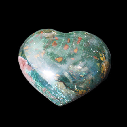 Ocean Jasper heart 101g in sunlight - Rocks and Things Store