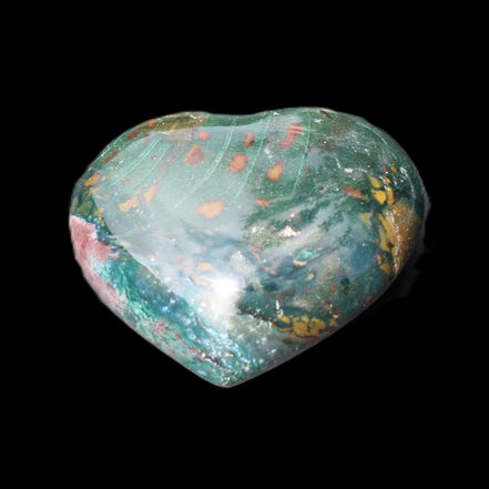 Ocean Jasper heart 101g in sunlight - Rocks and Things Store