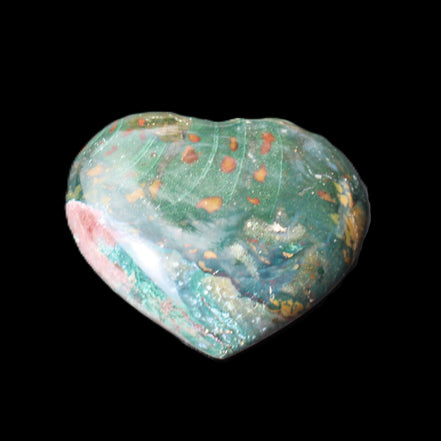 Ocean Jasper heart 101g in sunlight - Rocks and Things Store
