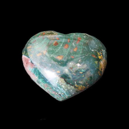 Ocean Jasper heart 101g in sunlight - Rocks and Things Store