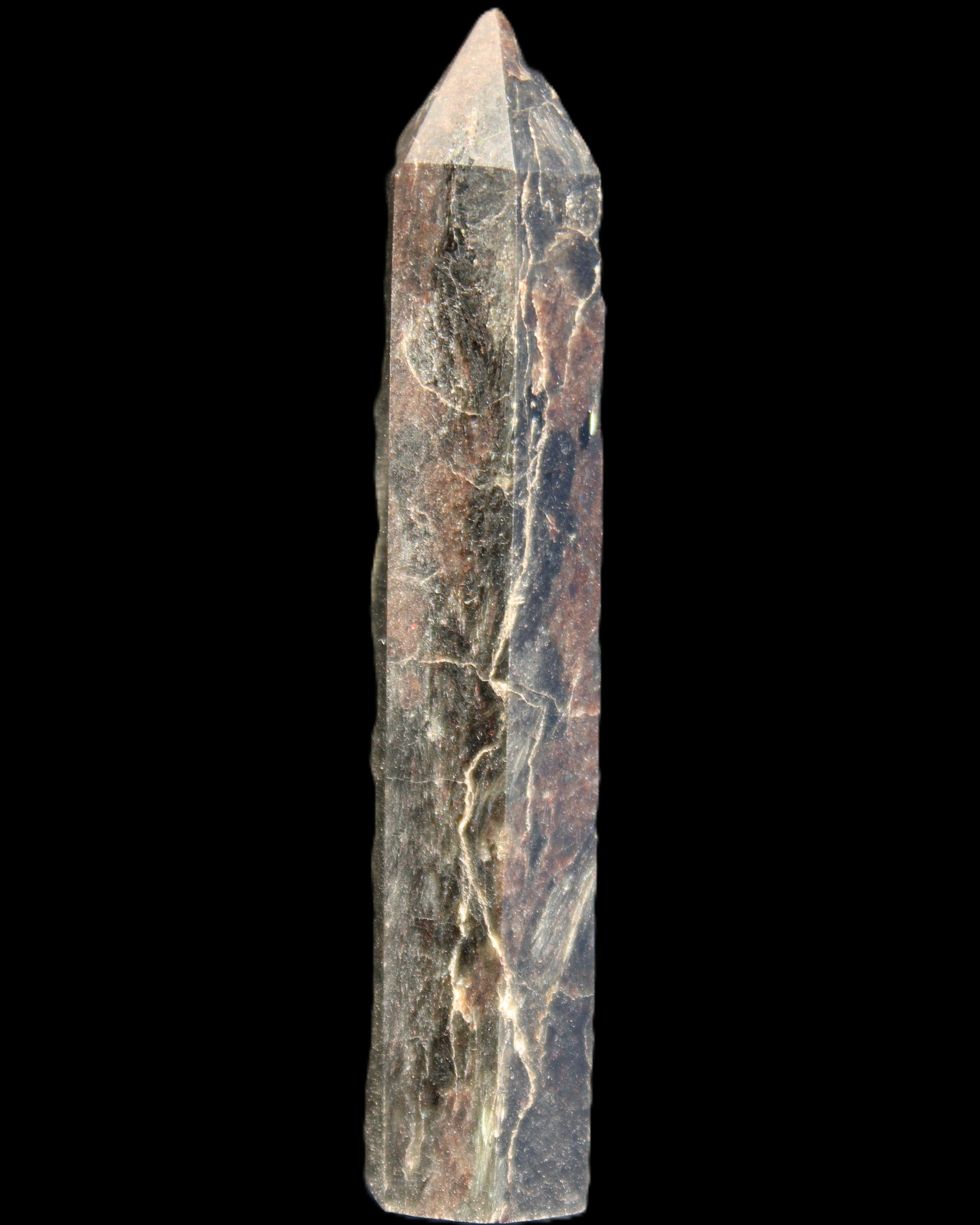 Astrophyllite Fireworks Stone wand 54.8g in sunlight - Rocks and Things Store