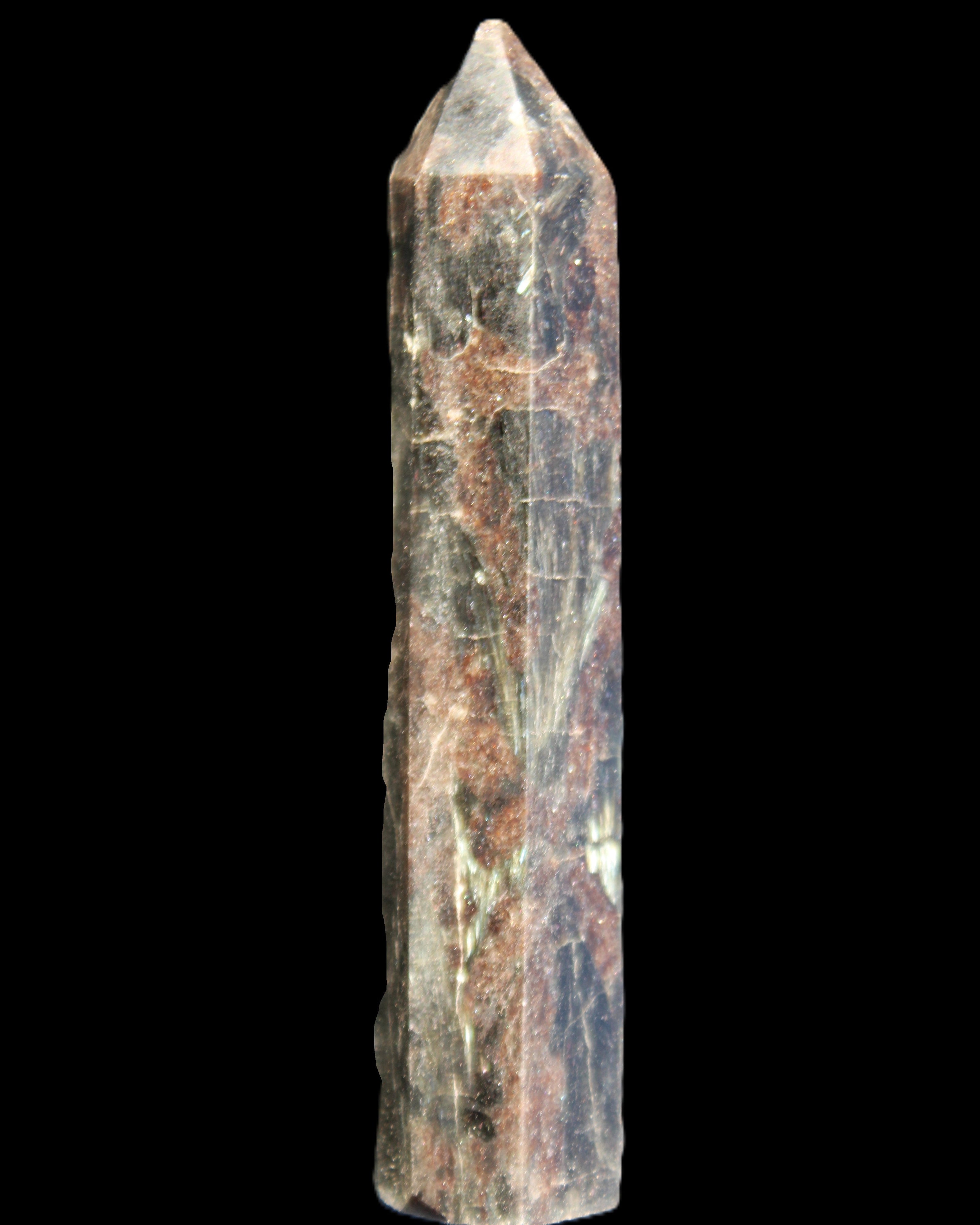 Astrophyllite Fireworks Stone wand 54.8g in sunlight - Rocks and Things Store