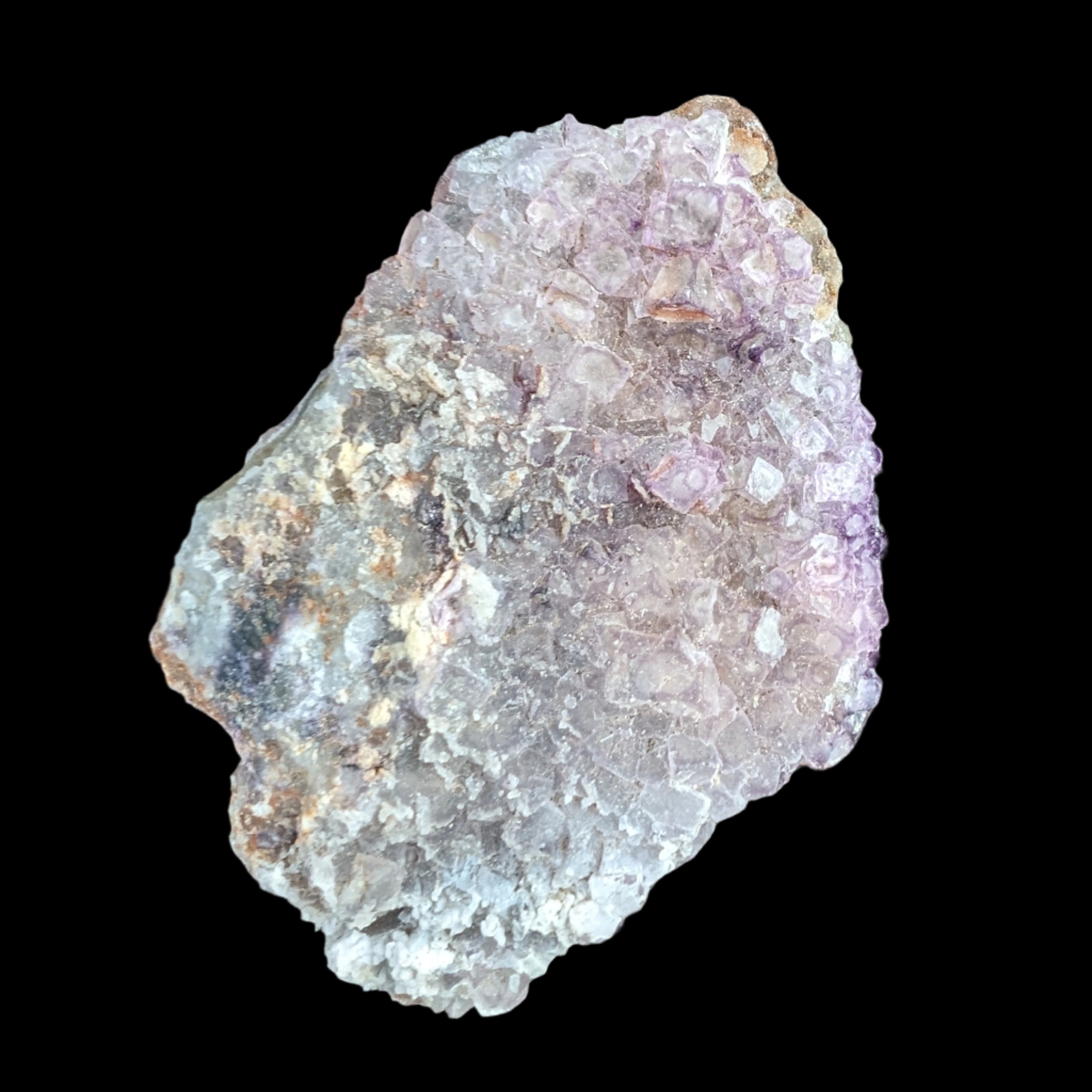 Vivid Purple Fluorite cluster 74g in dull sunlight - Rocks and Things Store