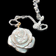 Labradorite rose carved pendant necklace Rocks and Things
