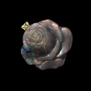 Labradorite rose carved pendant necklace Rocks and Things