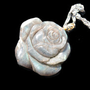 Labradorite rose carved pendant necklace Rocks and Things