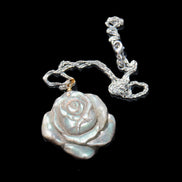 Labradorite rose carved pendant necklace Rocks and Things