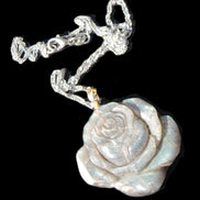 Labradorite rose carved pendant necklace Rocks and Things