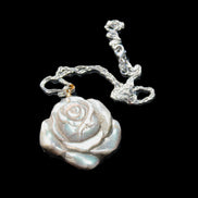 Labradorite rose carved pendant necklace Rocks and Things