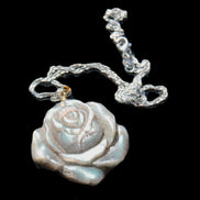 Labradorite rose carved pendant necklace Rocks and Things