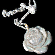 Labradorite rose carved pendant necklace Rocks and Things