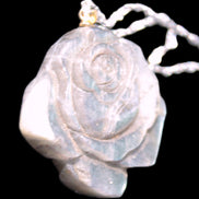 Labradorite rose carved pendant necklace Rocks and Things