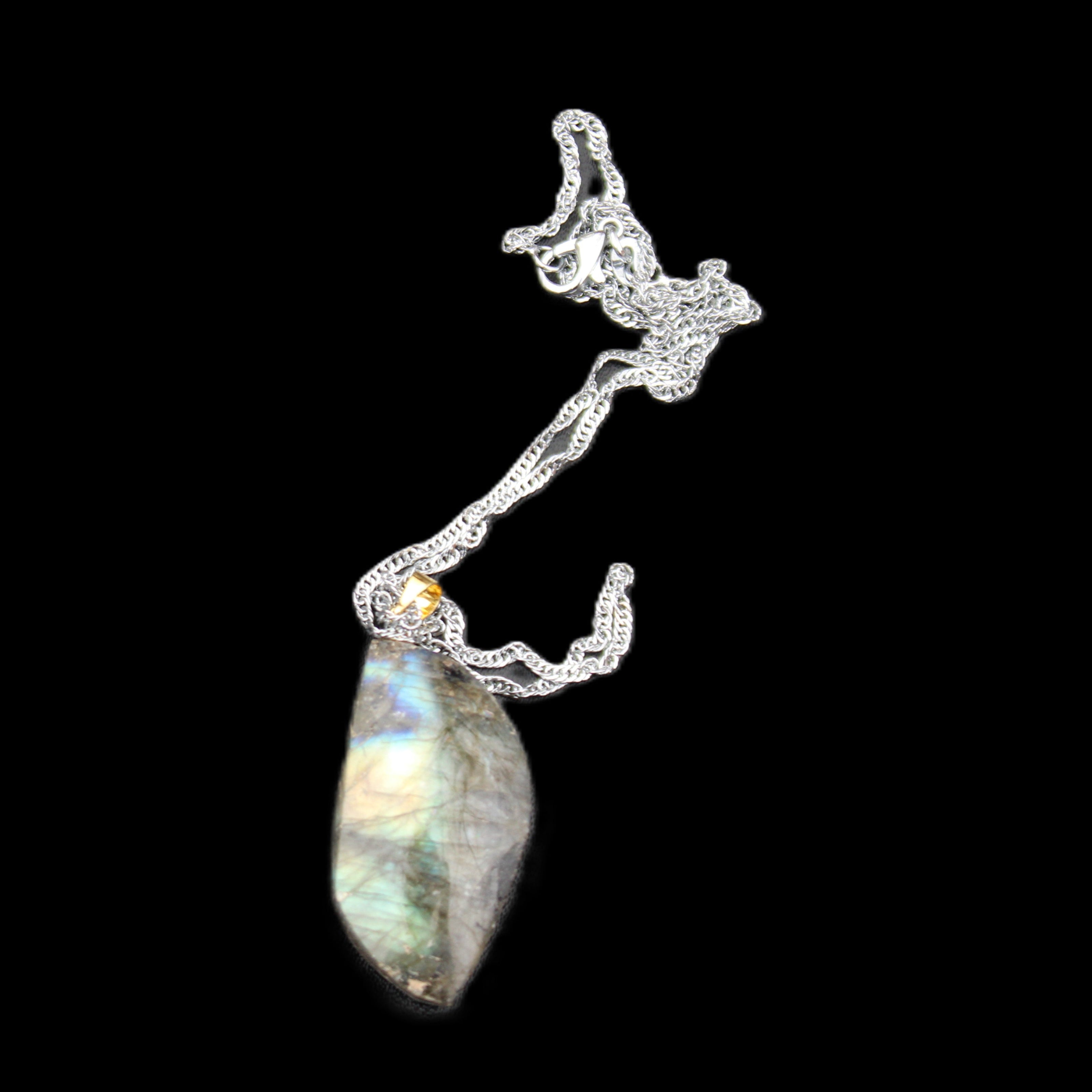 Labradorite pendant and necklace 11-15g in sunlight - Rocks and Things Store