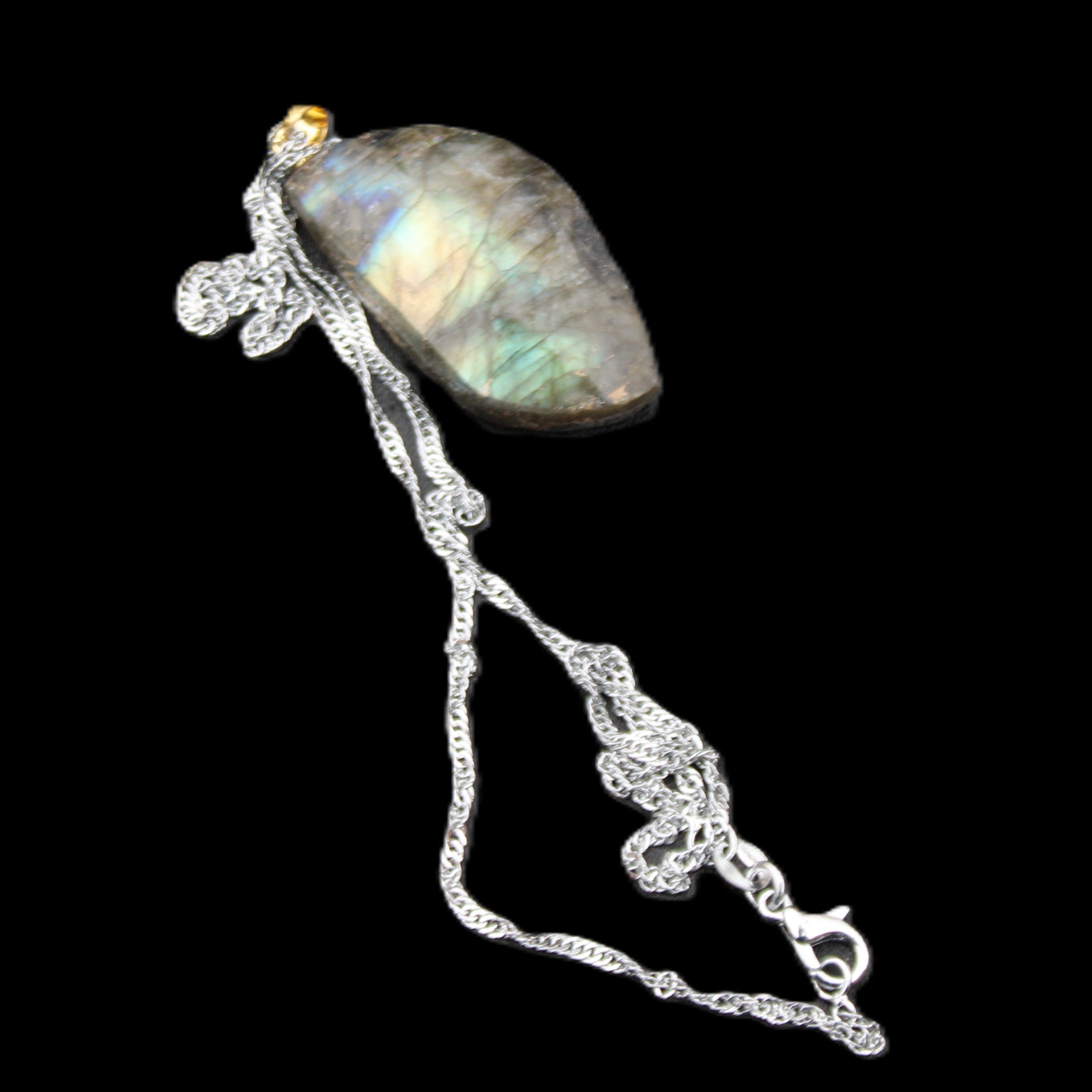 Labradorite pendant and necklace 11-15g in sunlight - Rocks and Things Store