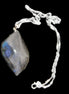 Labradorite leaf pendant and necklace 16g in sunlight - Rocks and Things Store