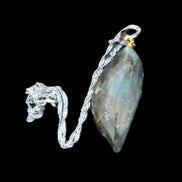Labradorite leaf pendant and necklace 16g in sunlight - Rocks and Things Store