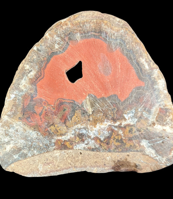 Warring States Red Agate geode 97g in sunlight - Rocks and Things Store
