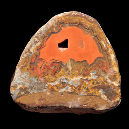 Warring States Red Agate geode 97g in sunlight - Rocks and Things Store