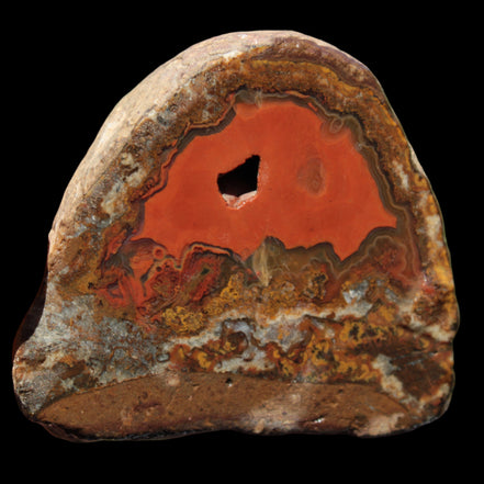 Warring States Red Agate geode 97g in sunlight - Rocks and Things Store