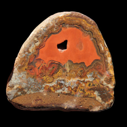 Warring States Red Agate geode 97g in sunlight - Rocks and Things Store